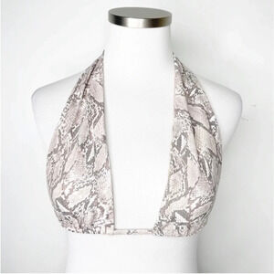 Good American Sand Snake
Halter Bikini Top Textured Size 1